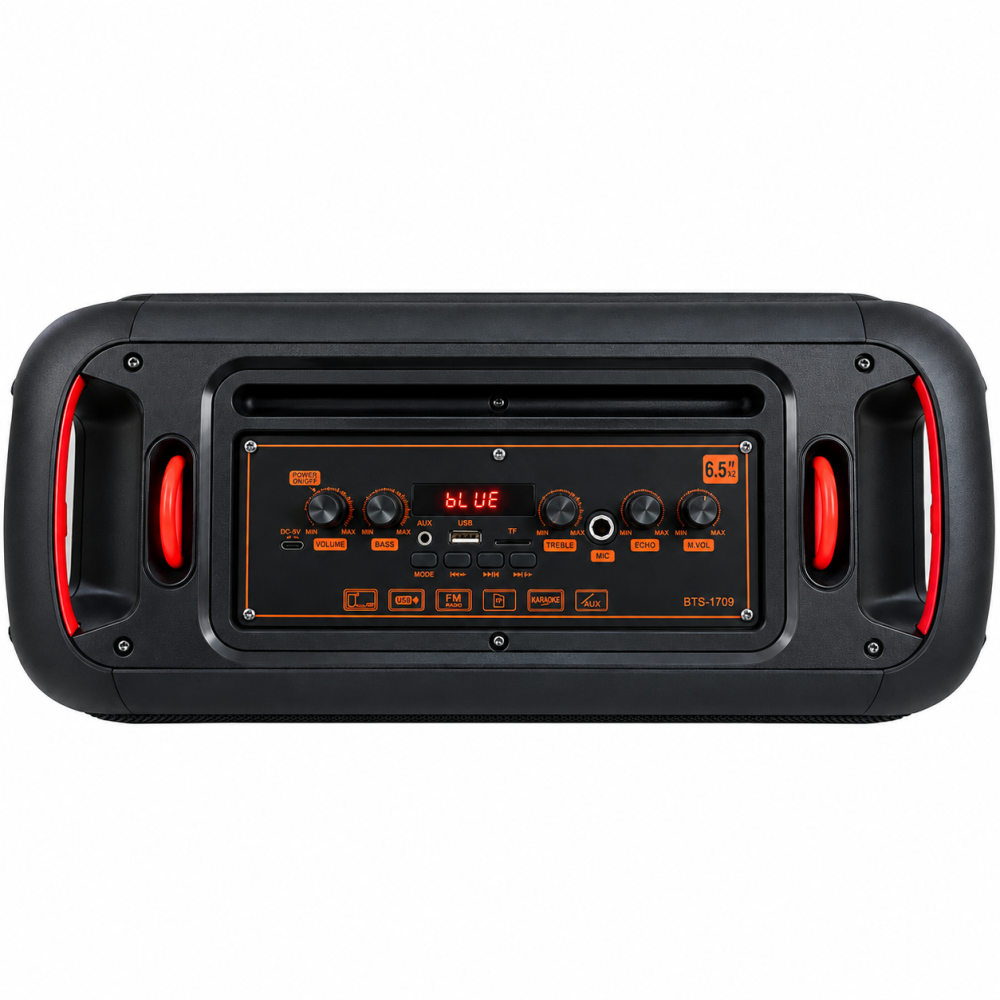 Преносима караоке тонколона Brodu BTS-1709 - Bluetooth, LED, безжичен микрофон