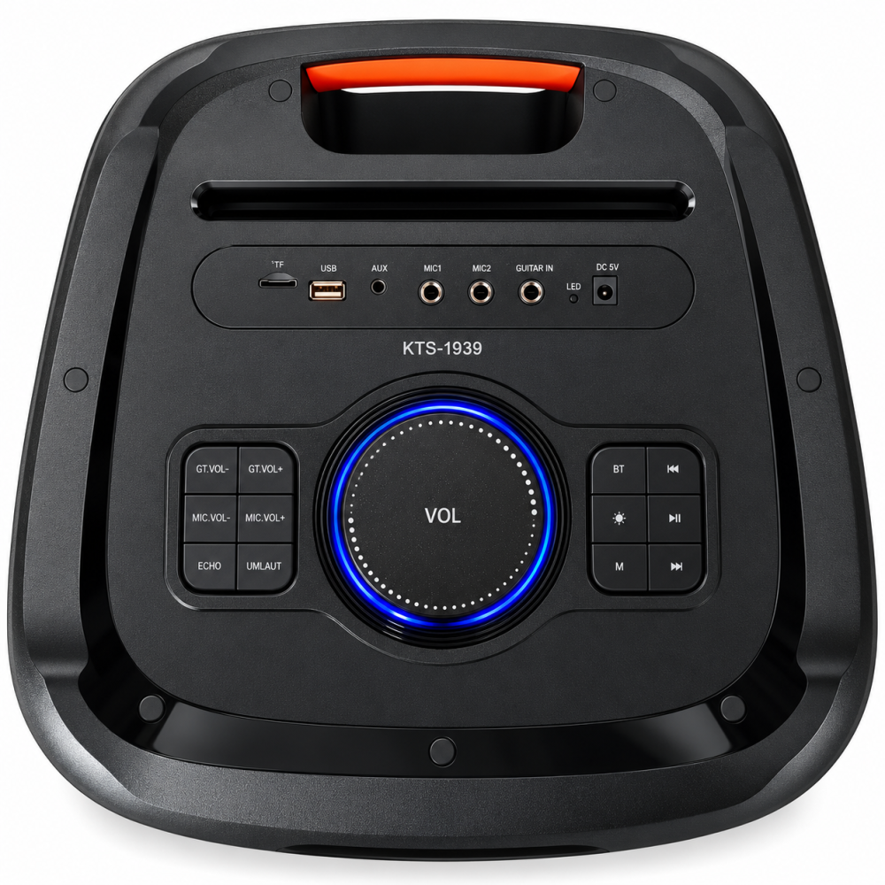 Караоке тонколона KTS-1939 с Bluetooth, 15 инча, 2 микрофона, 4500 mAh