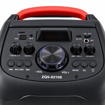 Караоке тонколона EU-COBRA ZQS-8210S, 2х8 инчови говорители, 2 микрофона